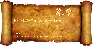Miklóska Verita névjegykártya